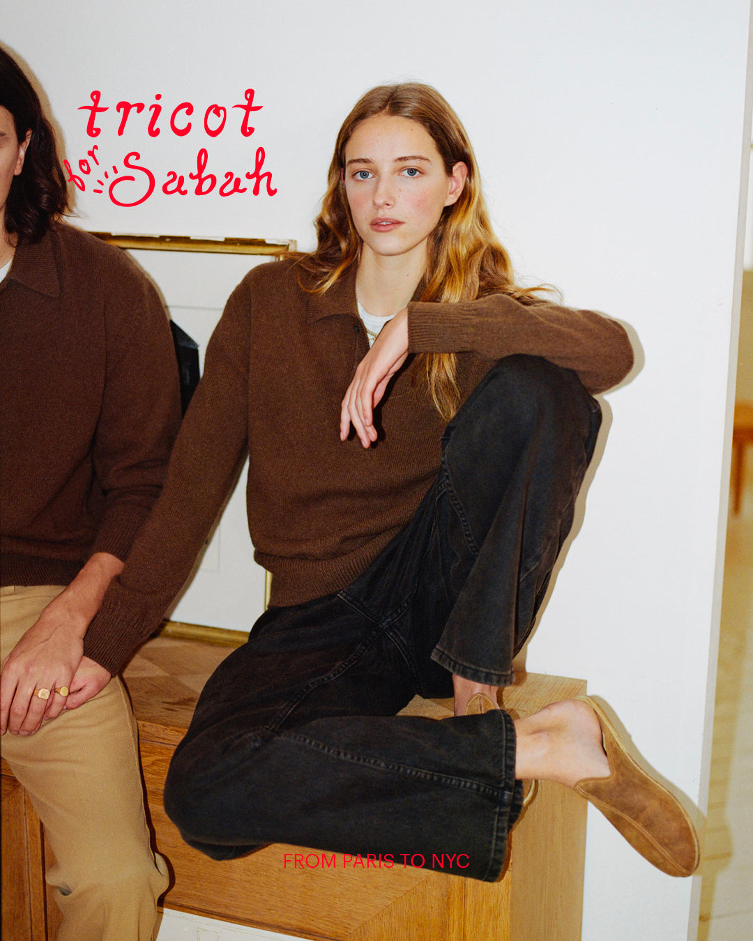 Tricot x Sabah Cashmere Polo - Marron