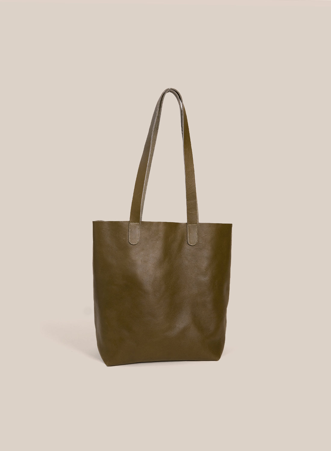 Olive green leather tote bag hotsell