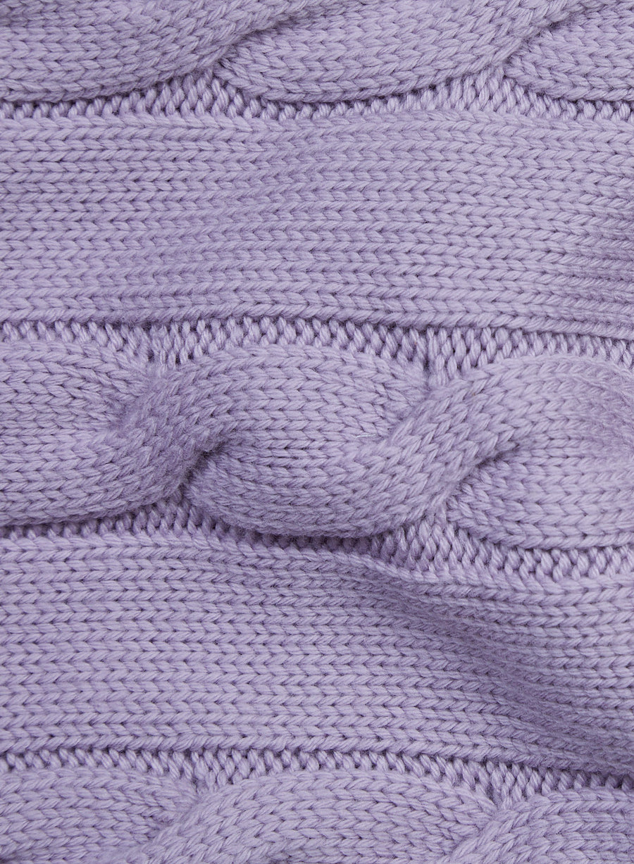 Cable Knit Beanie - Lilac