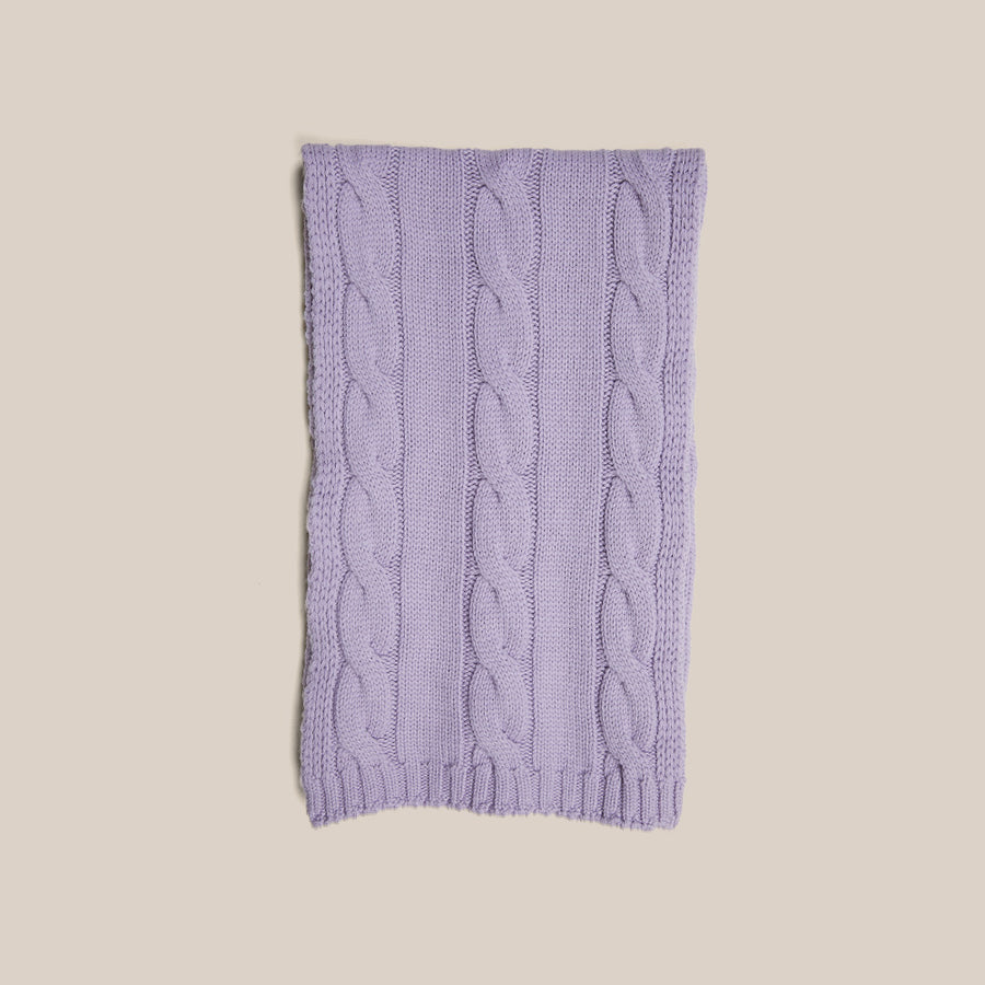 Cable Knit Scarf - Lilac