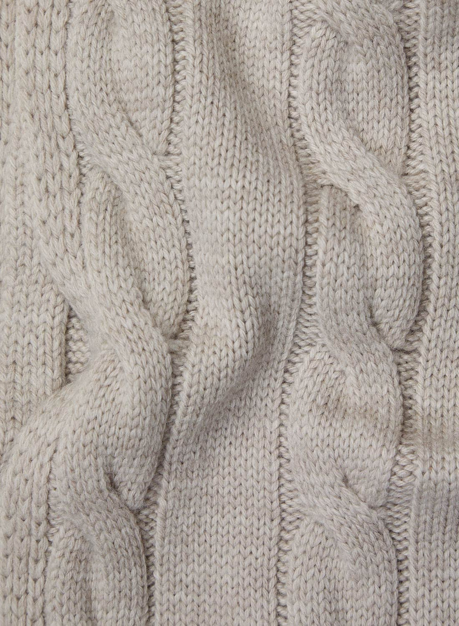 Cable Knit Scarf - Oatmeal