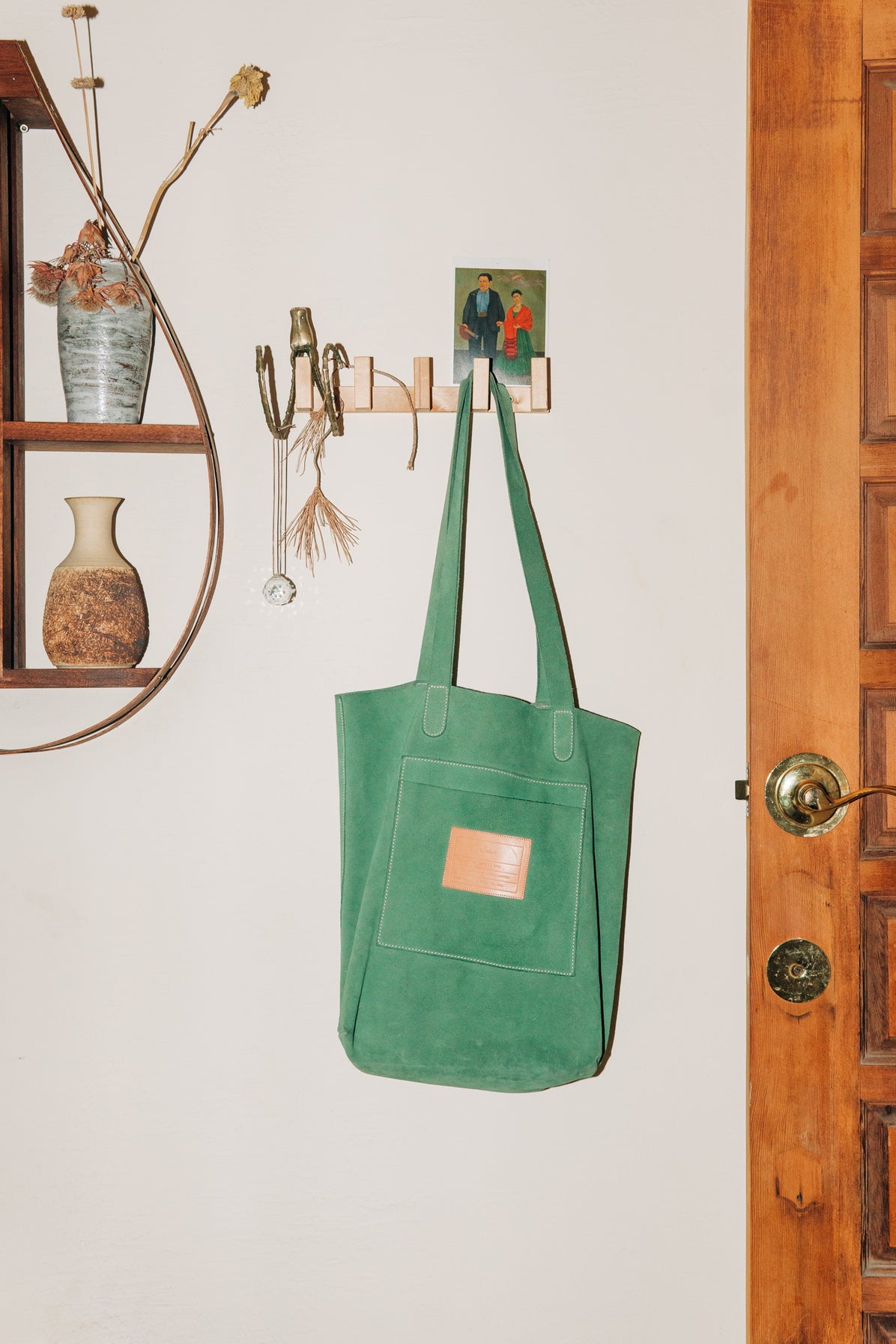 Traveler Tote - Moss Suede