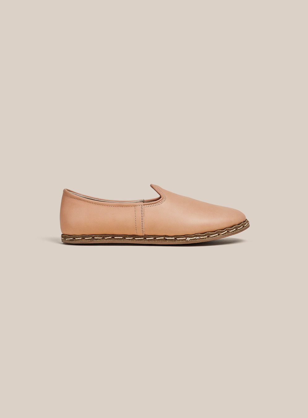 Tan leather slip hot sale on shoes womens