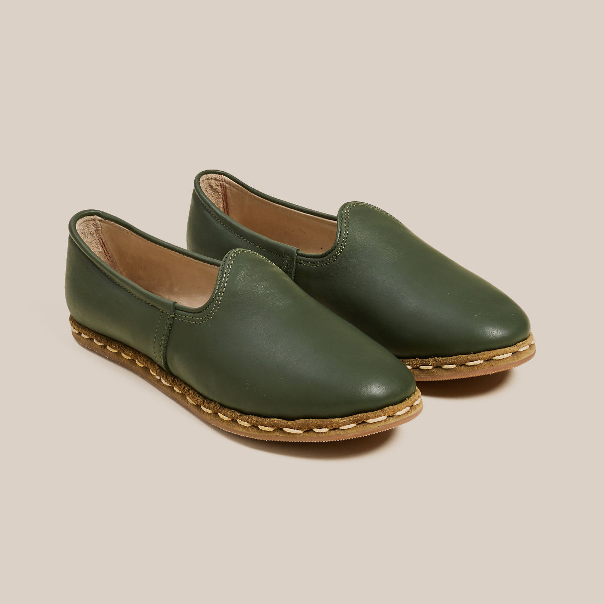 Womens green hot sale leather shoes