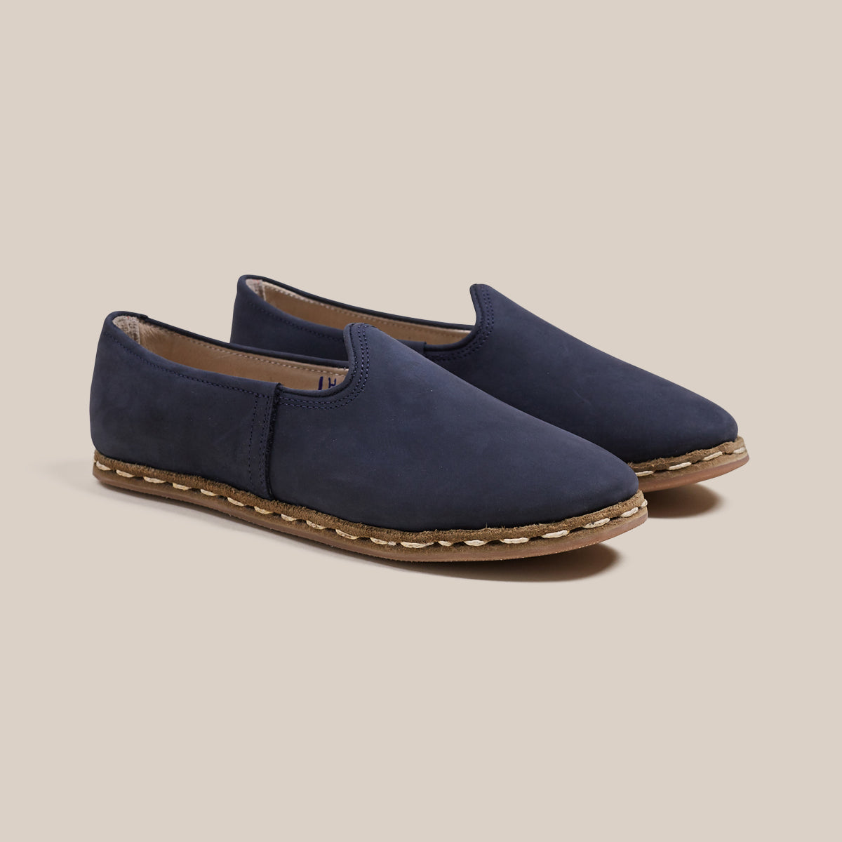 Blue leather slip hot sale on shoes